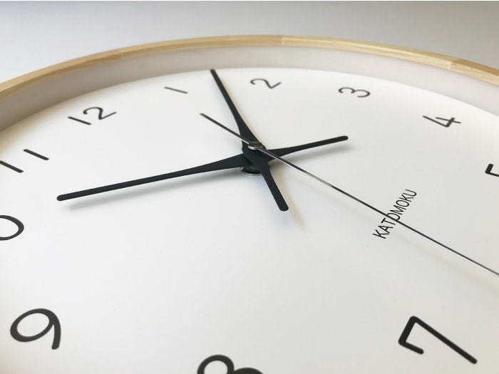KATOMOKU muku clock 13 H.メープル 電波時計 連続秒針 km-104HMRC φ306mm (電波時計)  掛け時計、壁掛け時計