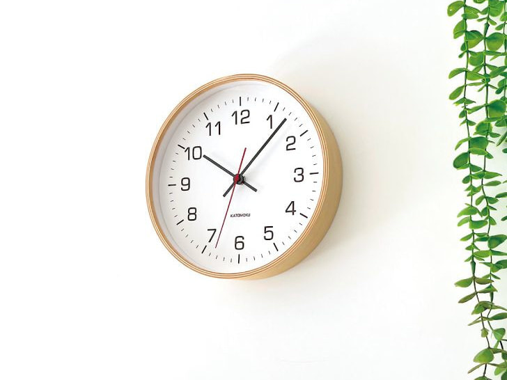 時計 掛け時計 壁掛け時計 木の時計 国産 日本 岐阜県 郡上八幡 インテリア 雑貨 丁寧な暮らし 北欧 シンプル オシャレ 静音 静か 木工屋  曲げわっぱ