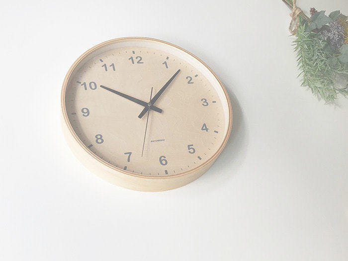 時計 掛け時計 壁掛け時計 電波時計 木の時計 国産 日本 岐阜県 郡上八幡 インテリア 雑貨 丁寧な暮らし 北欧 シンプル オシャレ 静音 静か 自動受信 時刻修正 木工屋  曲げわっぱ シナ文字盤